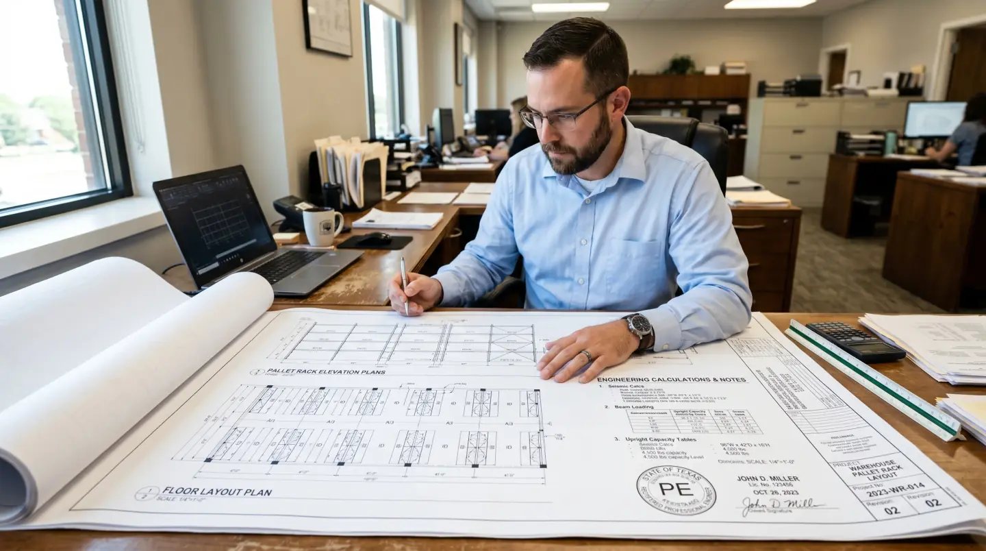 Pallet racking engineering drawings and permit documentation for Central PA warehouses