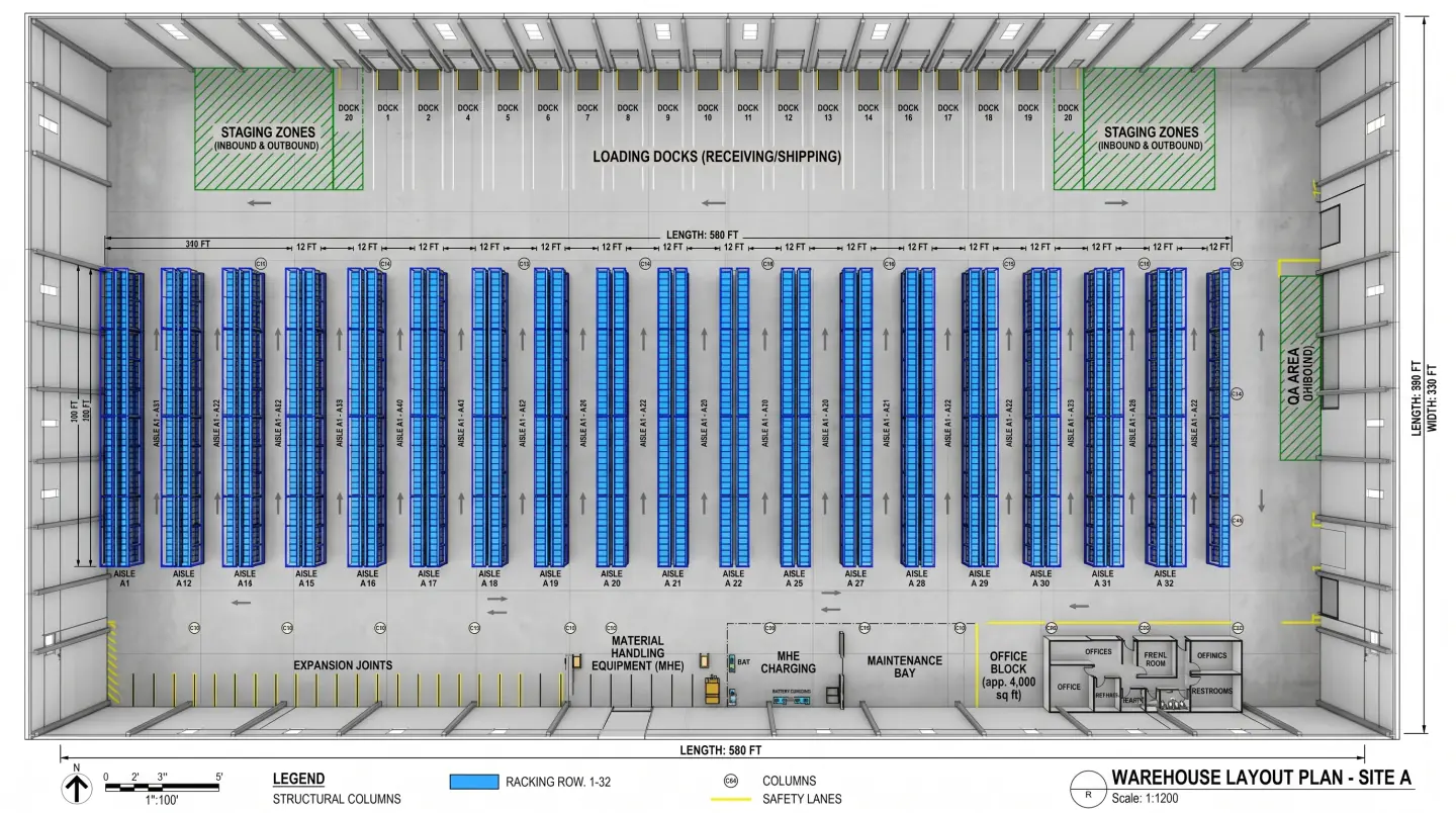 Warehouse design and space planning services for Central PA facilities